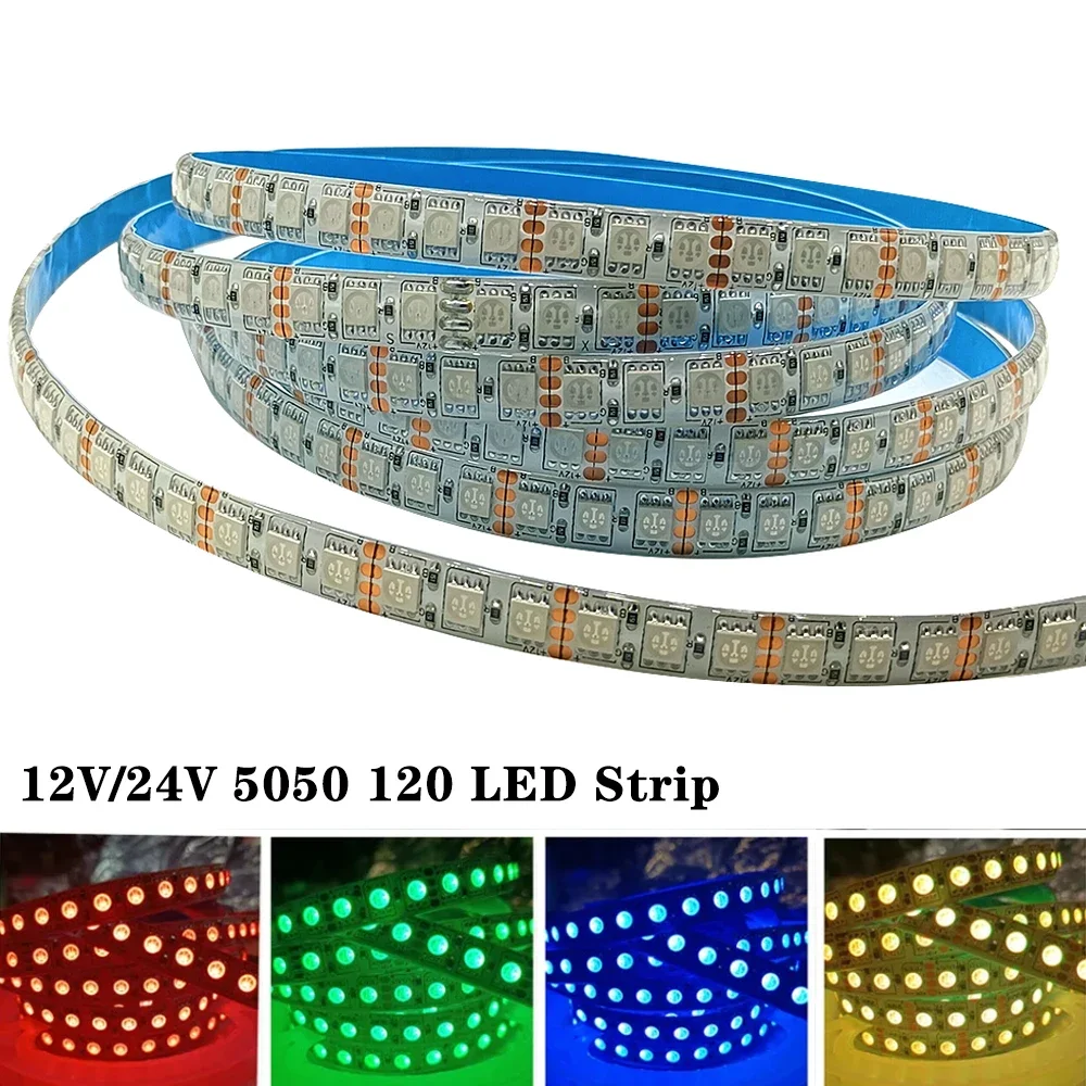 

5M 120 Led Strip 5050 Tape DC12V NO Waterproof RGB Light For Room Decoration Kitchen Outdoor Lighting Cabinet