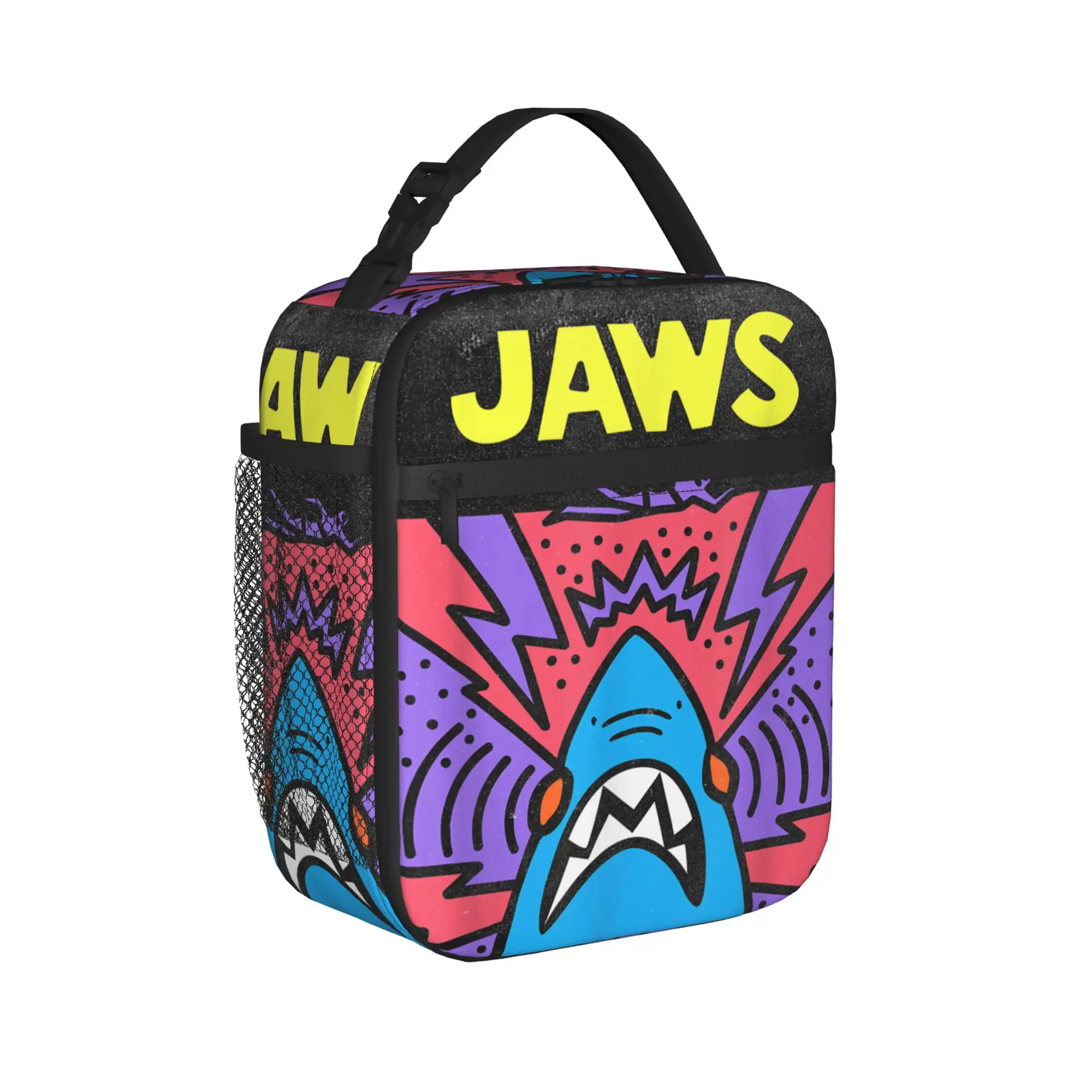 Jaws 50th Anniversary Poster Pop Art Style Lunch Bag Picnic Lunch Box For Child Thermal Lunch Bags Portable Insulated Cooler Bag