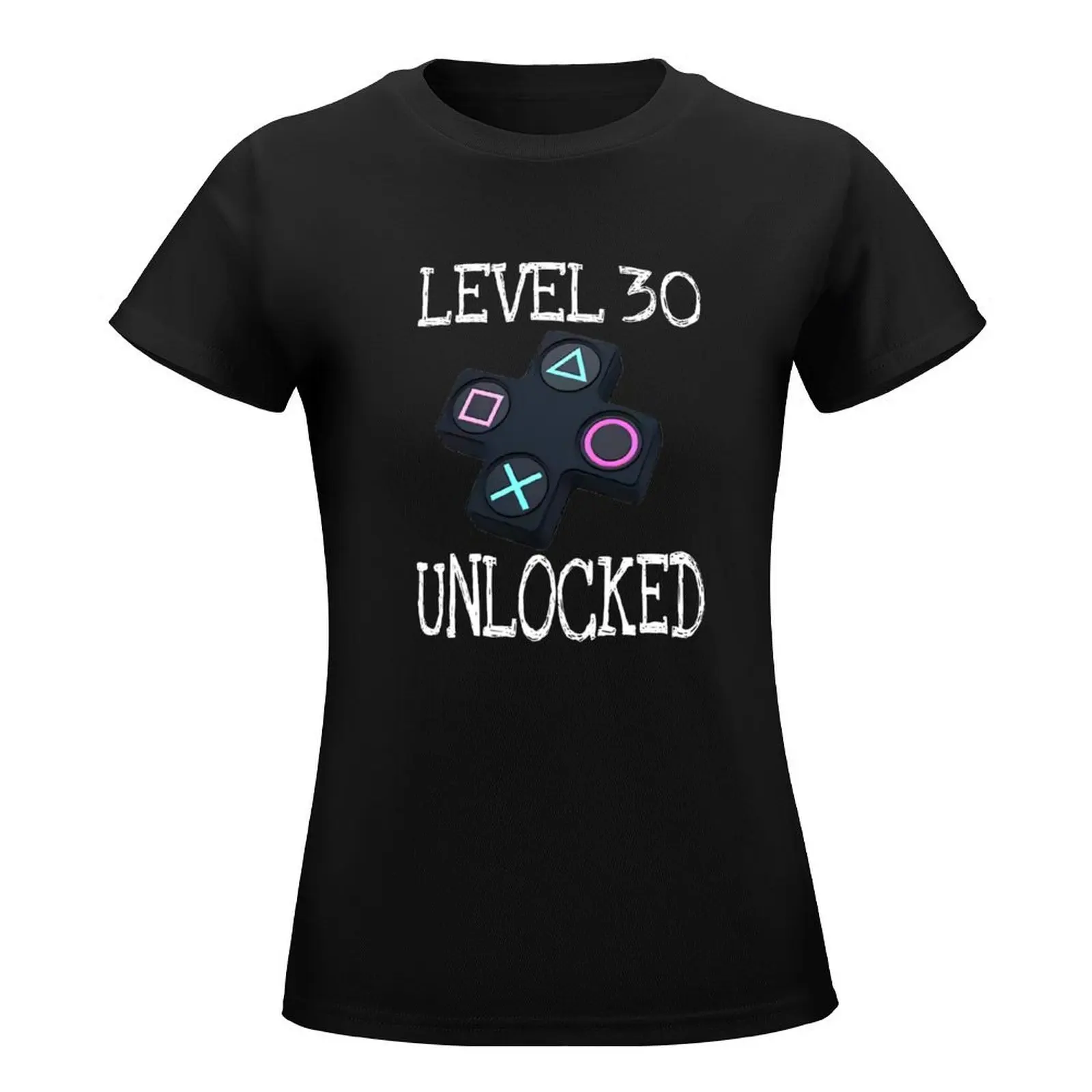 Level 30 Unlocked birthday game 30th funny video gamer gift T-Shirt shirts graphic tees western t-shirt dress for Women