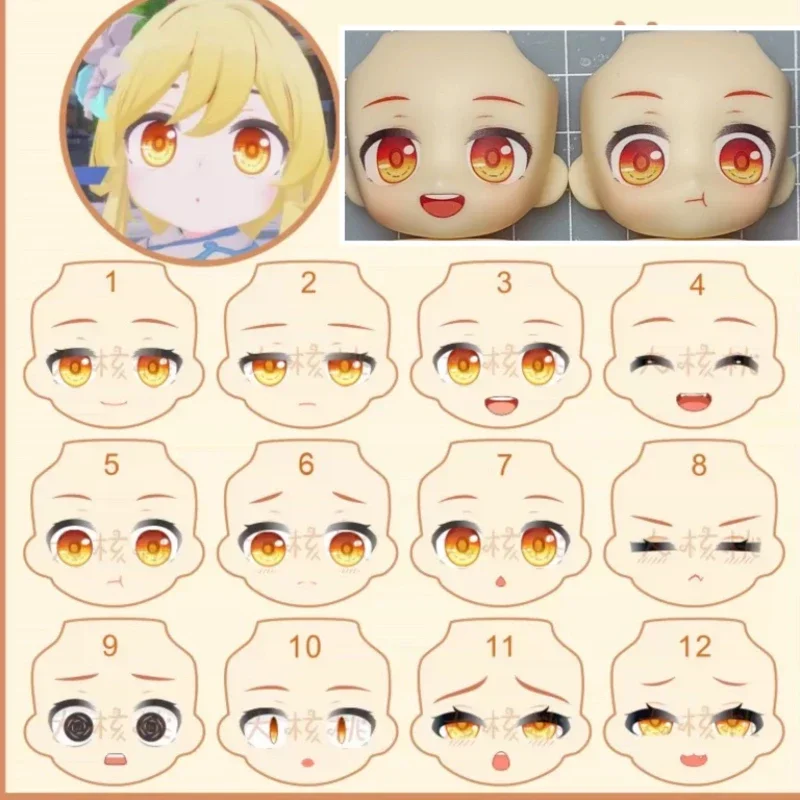 Lumine Ob11 Face GSC YMY Girl Doll Handmade Water Sticker Faceplate Anime Cosplay Toy Accessories