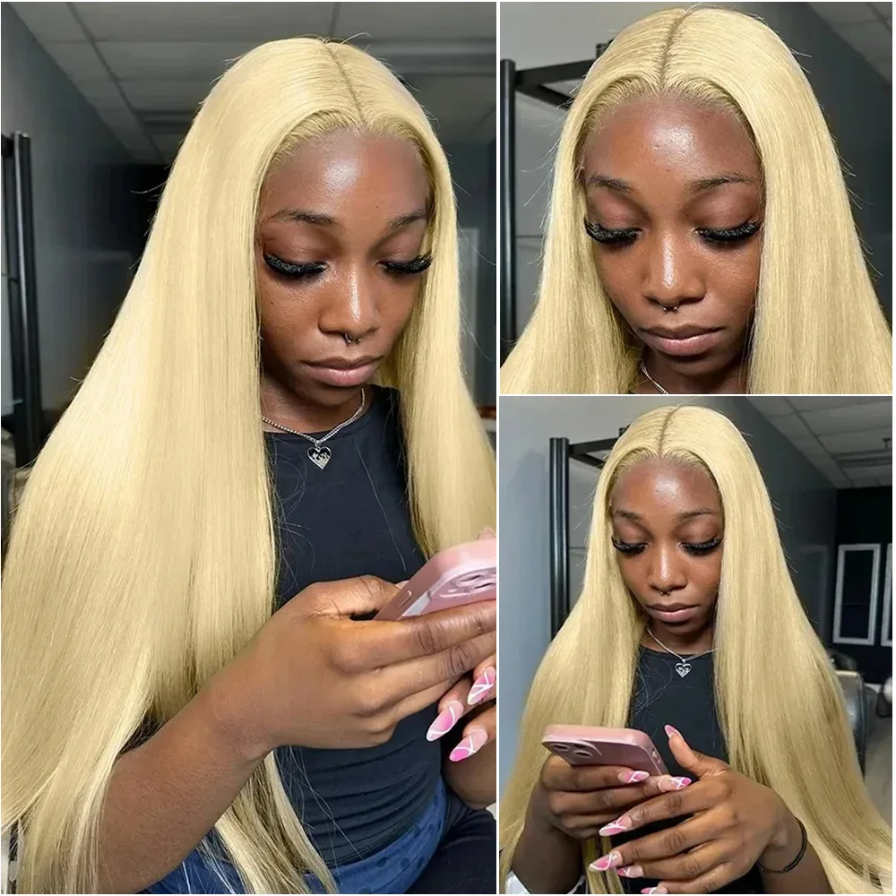 13x4 13x6 HD transparente 613 rubio miel peluca con malla Frontal para mujeres pelucas de cabello humano de color Frontal de encaje recto brasileño