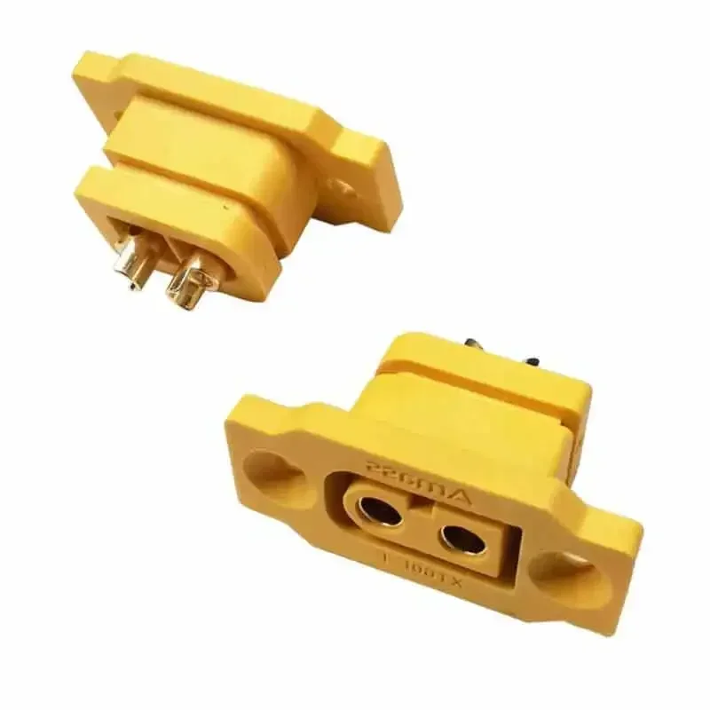 XT60E Female Connector with Fixed Seat XT60 Copper Gold-plated Adaptation Aircraft Model Plug Socket for RC Models Multicopter