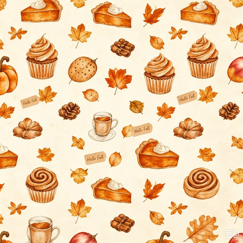 Watercolor Fall Harvest Throw Blanket,Maple Leaf Pumpkin Pie Coffee Cup Print Soft Warm Sofa Couch Cover,Cozy Autumn Blanket