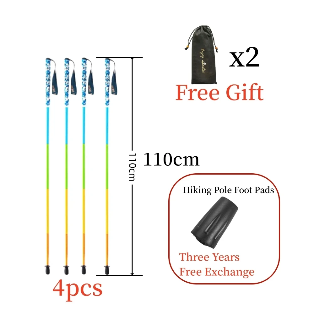 

110g 120g 130g Carbon fiber trekking poles 5 sections folding poles Ultralight trekking poles Mountaineering hiking accessories