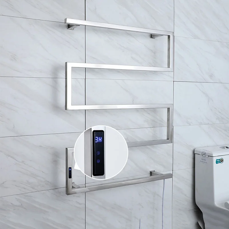 Heated towel rack digital display clothes drying intelligent constant temperature rack bathroom quick heating bath towel rack