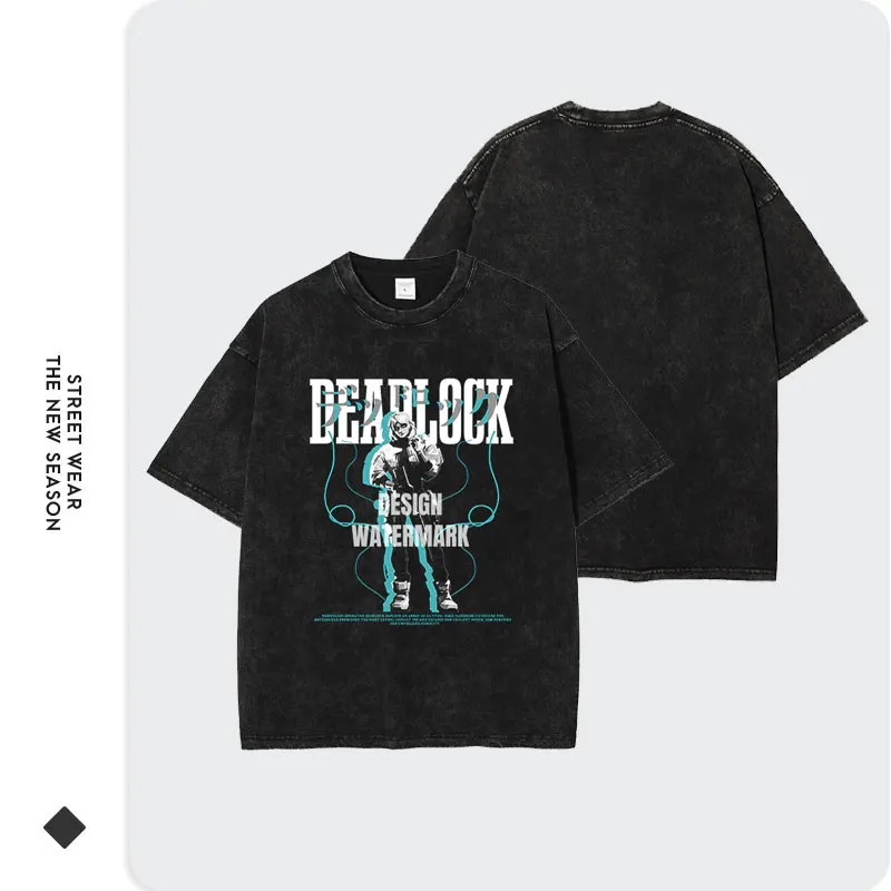 تي شيرت أنيمي راينا تي شيرت كبير الحجم عتيق مغسول على شكل حرف V تي شيرت ريترو Brimstone تي شيرت Harajuku Yoru Raze نيون سوفا تي شيرت #2