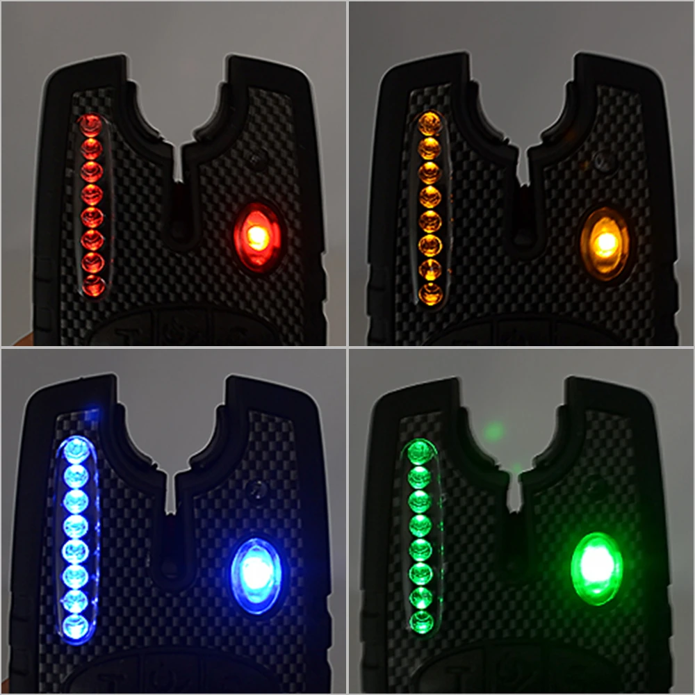 Hirisi 1pcs Carp Fishing Bite Alarm Bite Indicator with 8 Direction LED For Carp Fishing B1114