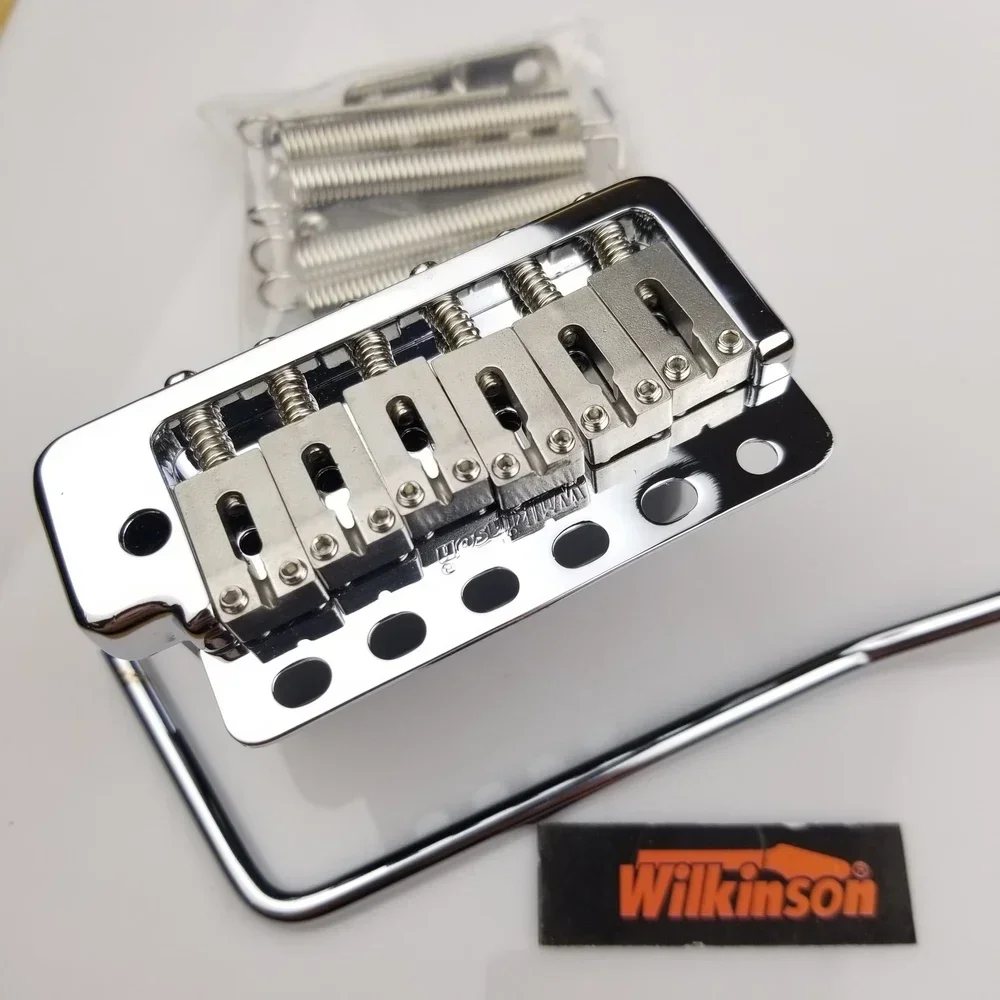 Wilkinson WVP6 Chrome silver Electric Guitar Tremolo System Bridge + Stainless Steel Saddles Made in Korea