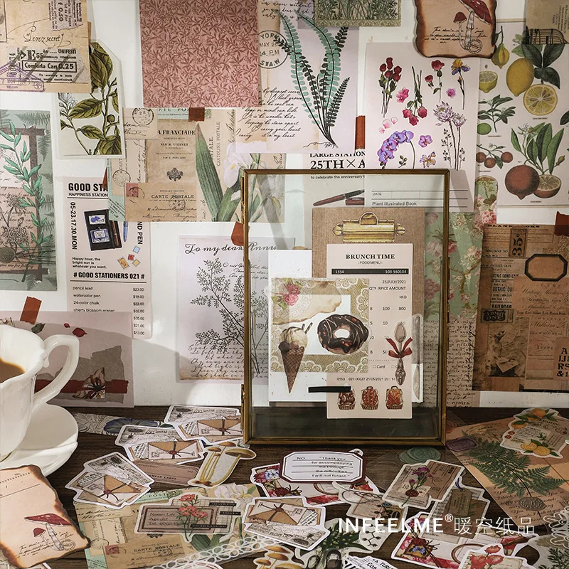 260 buah/pak Set stiker kertas bahan seni sastra Vintage dan aksesori Scrapbooking buku harian dekorasi DIY