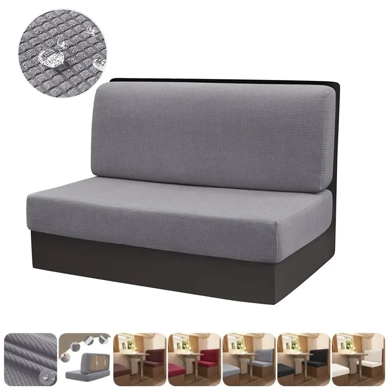 2pcs/set Camper Car Bench Cover Water Repellent RV Dinette Cushions Covers Polar Fleece Stretch Restaurant Sofa Seat Slipcover