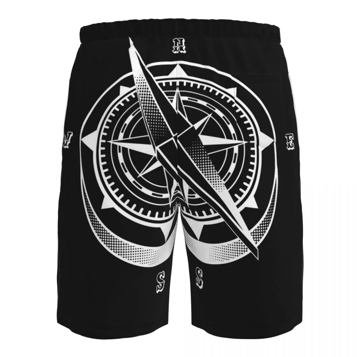 Celana Pendek Pria Motif Kompas Kapal Jangkar Pantai Kasual Cepat Kering untuk Berenang Musim Panas