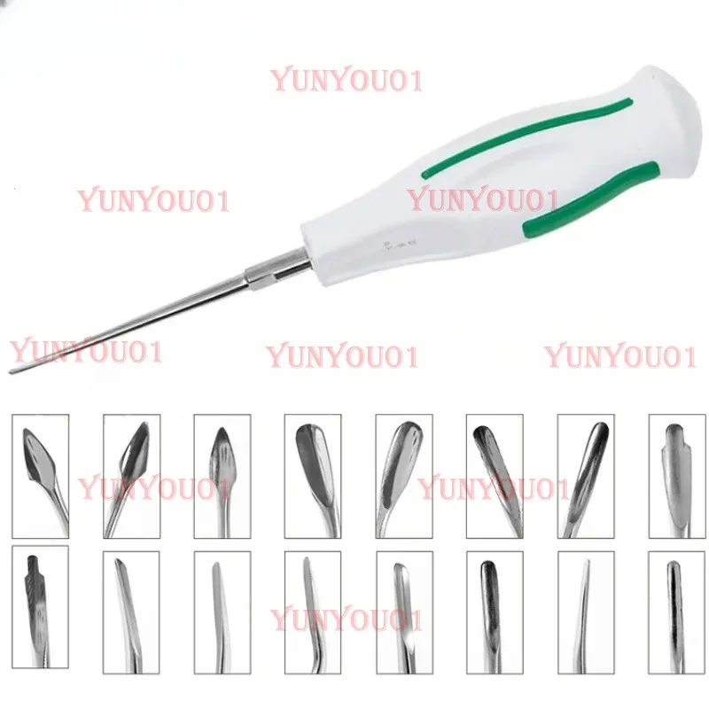 

Luxury Stainless Steel Dental Lift, 16 Models, Curved Tooth Roots, Dental Surgical Instruments, Disinfectable Plastic Handle
