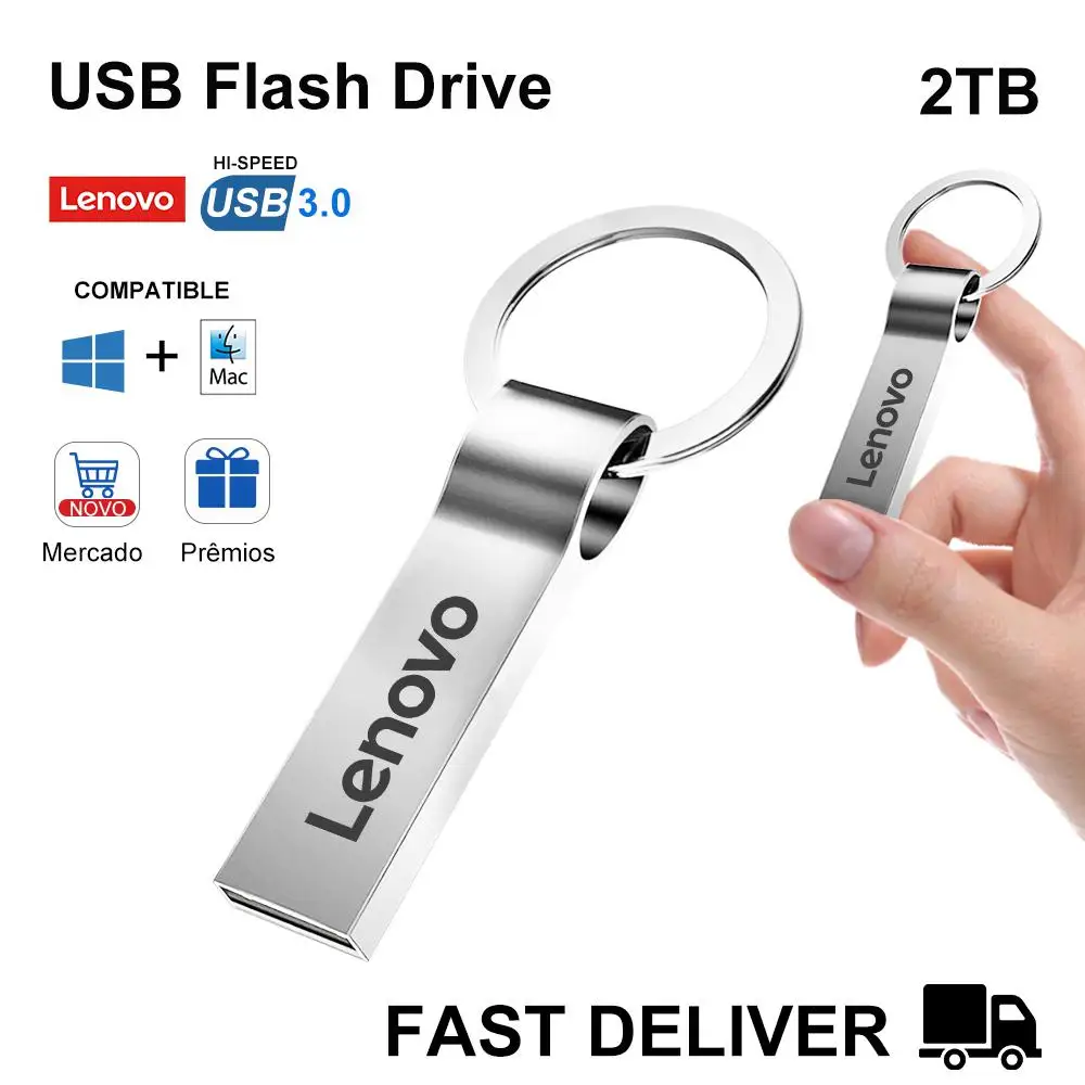 Lecteur flash USB 256 Go Lenovo, clé USB USB 128 Go USB3.0, clé USB 1 To 512GB 256 Go, grand lecteur flash de stockage