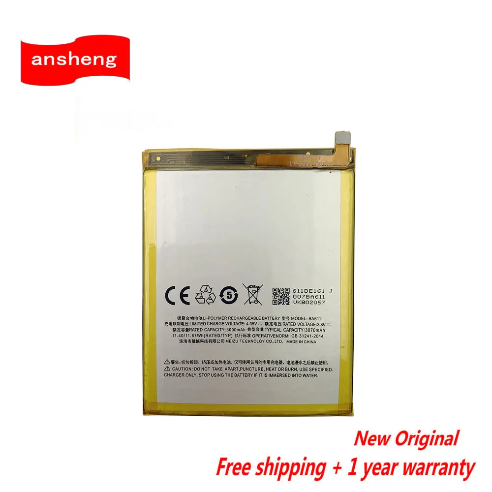 Original 3.8V 3070mAh BA611 Battery For Meizu M5 M 5 M611 Series M611A M611D M611H M611Y Smartphone