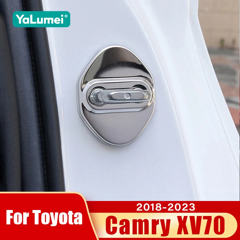 For Toyota Camry XV70 2018 2019 2020 2021 2022 2023 Camry 70 Hybrid Car Door Lock Buckle Trim Cover Rust Protective Accessories