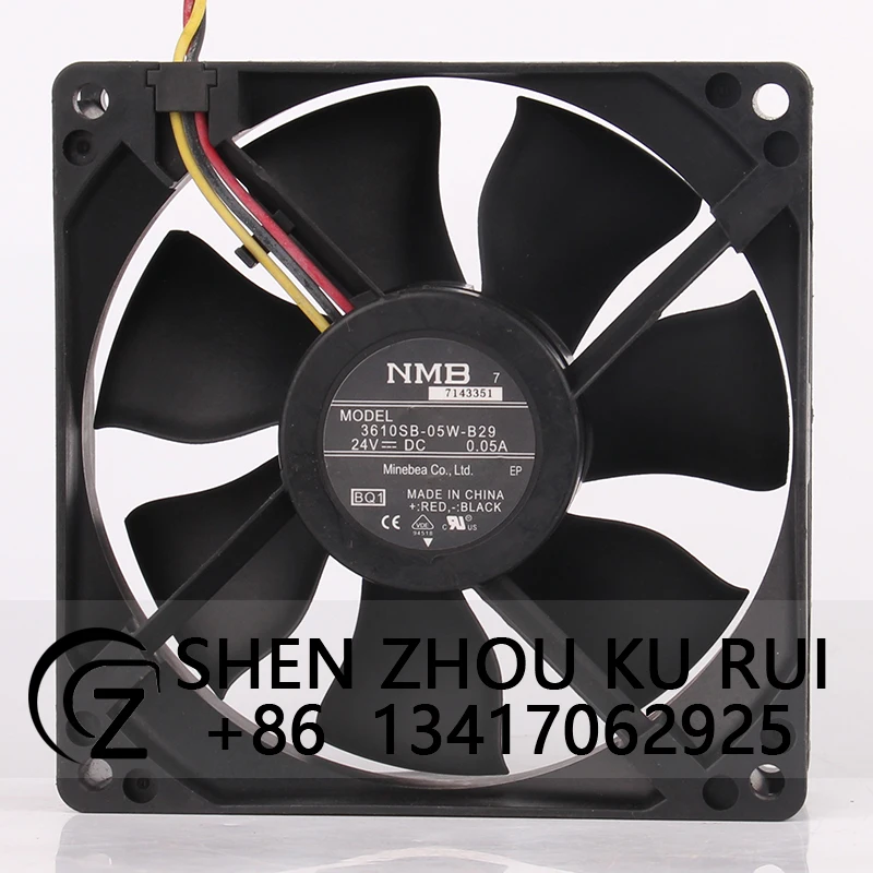 

Case Fan Dual Ball Bearing for NMB 3610SB-05W-B29 92X92X25MM 24V 0.05A 9225 9CM Super Silent Case Power Supply Cooling Fan