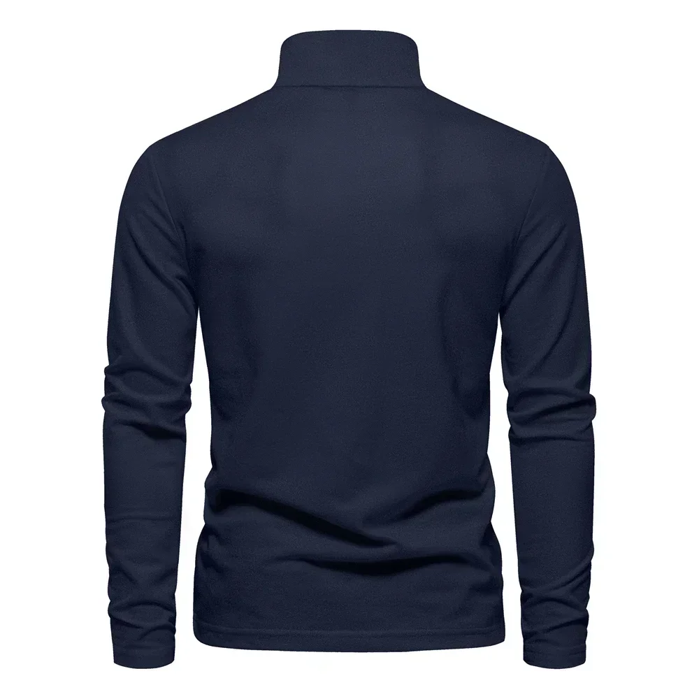 Deer Embroidery Men's Polo Shirts Solid Long Sleeve Casual Business Polo Shirts for Men New Spring Fall Cotton Tops Male Polos - Image 2