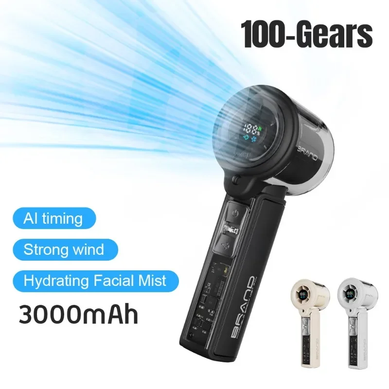 

100-Gear Cool Water Replenishing Spray Fan LED Display Screen with AI Intelligent Timing for Outdoor Office Home Low Noise Fans