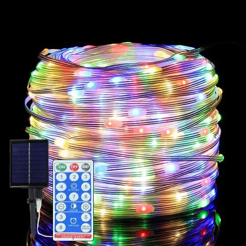 

Solar Fairy Lights 8 Modes Weatherproof Led Twinkle Lights With Remote Control 30M/100Ft Christmas Outdoor Lights For Landscape