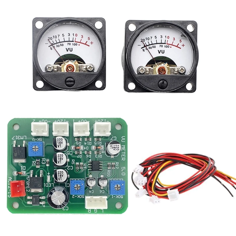 Simple Install Power Meter Clear Display Home Recording Level VU Meter Driver Board VU Meter set for DIY