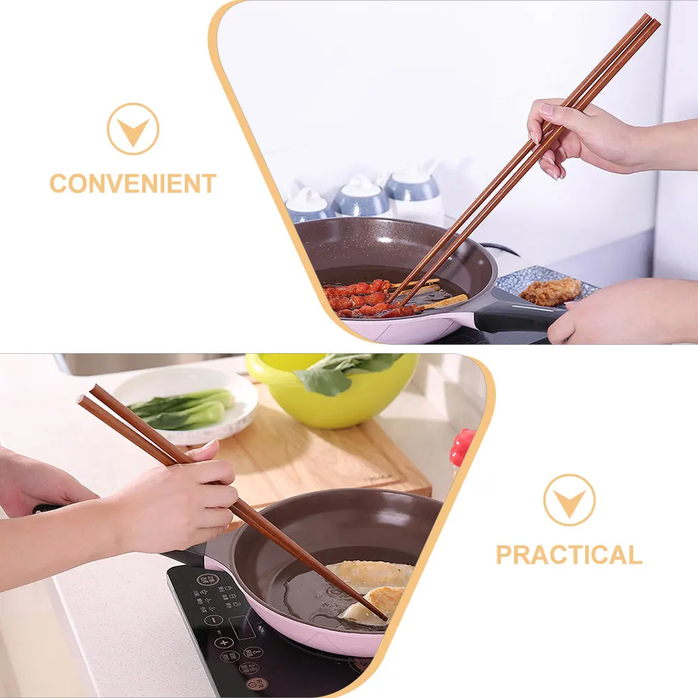 

Red Sandalwood Hotpot Chopsticks Style Cooking Reusable Chinese Long Frying