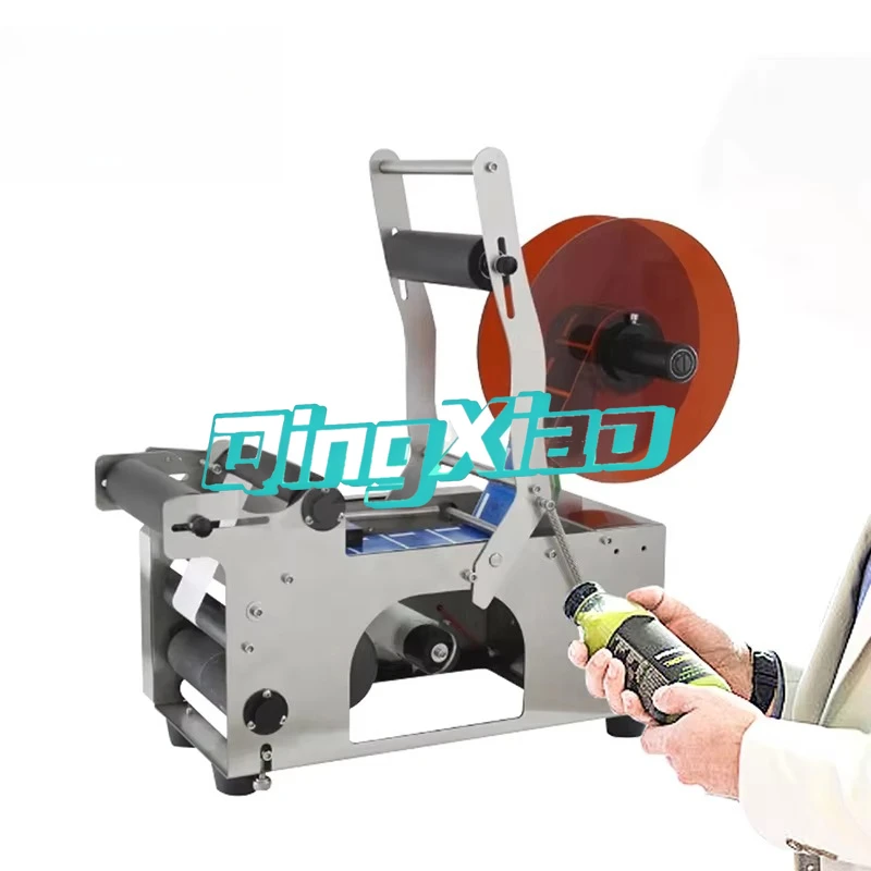 Electrically Driven Semi Automatic Bottle Labeling Machine Stainless Steel Structure For Bottle Labeling Wood Packaging Material
