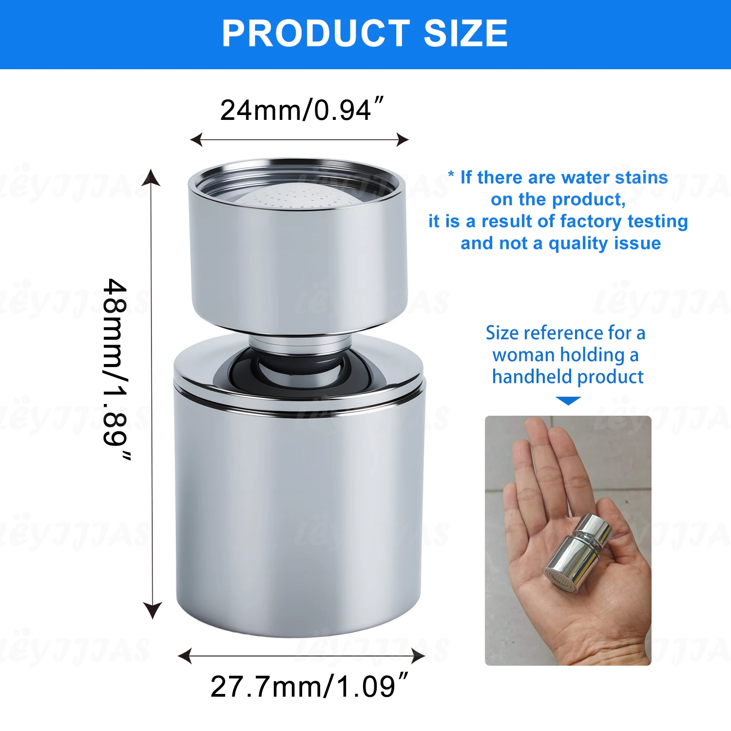 360° Rotating Tap Attachment Swivel with 2 Spray Functions 10 Extensions 20mm 22mm 24mm - Kitchen Faucet Connector