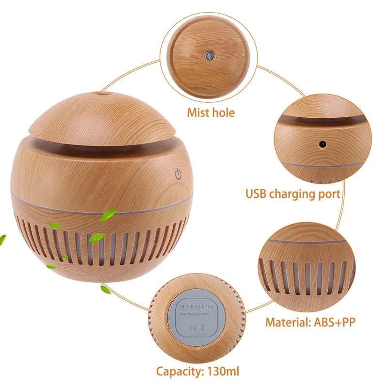 130Ml Air Humidifier USB Aroma Diffuser Electric Essential Oil Diffuser For Home Aromatherapy