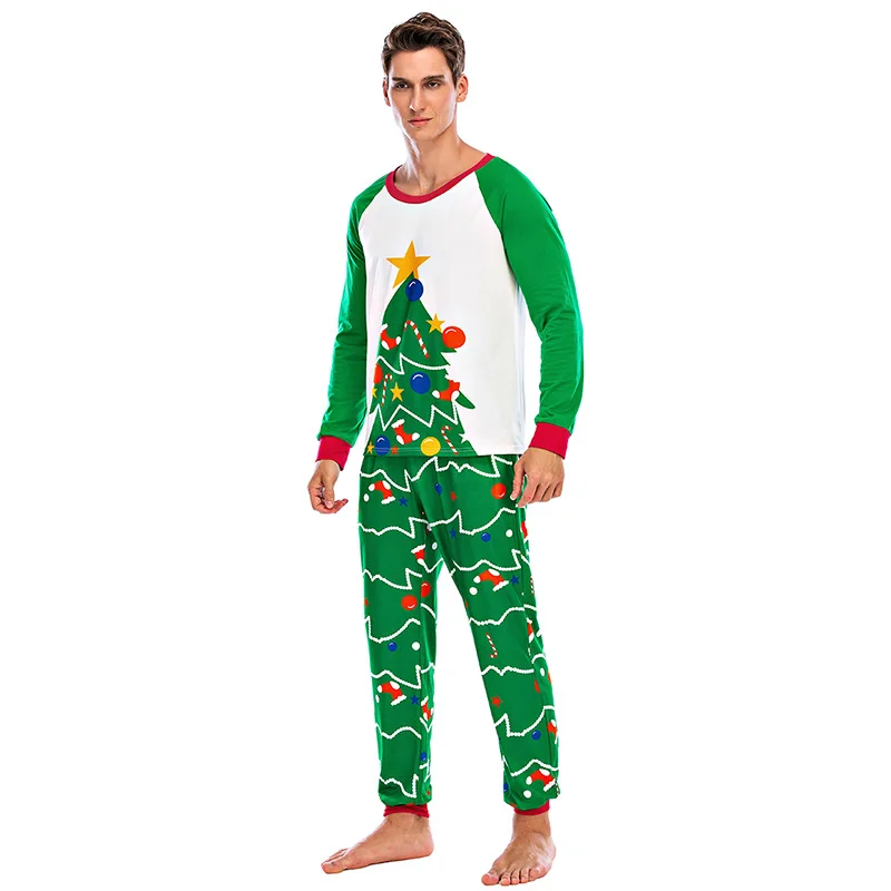 Ensemble de pyjamas de Noël pour hommes, vêtements de détente à manches longues, vêtements de nuit pour dormir, nouvel an, automne