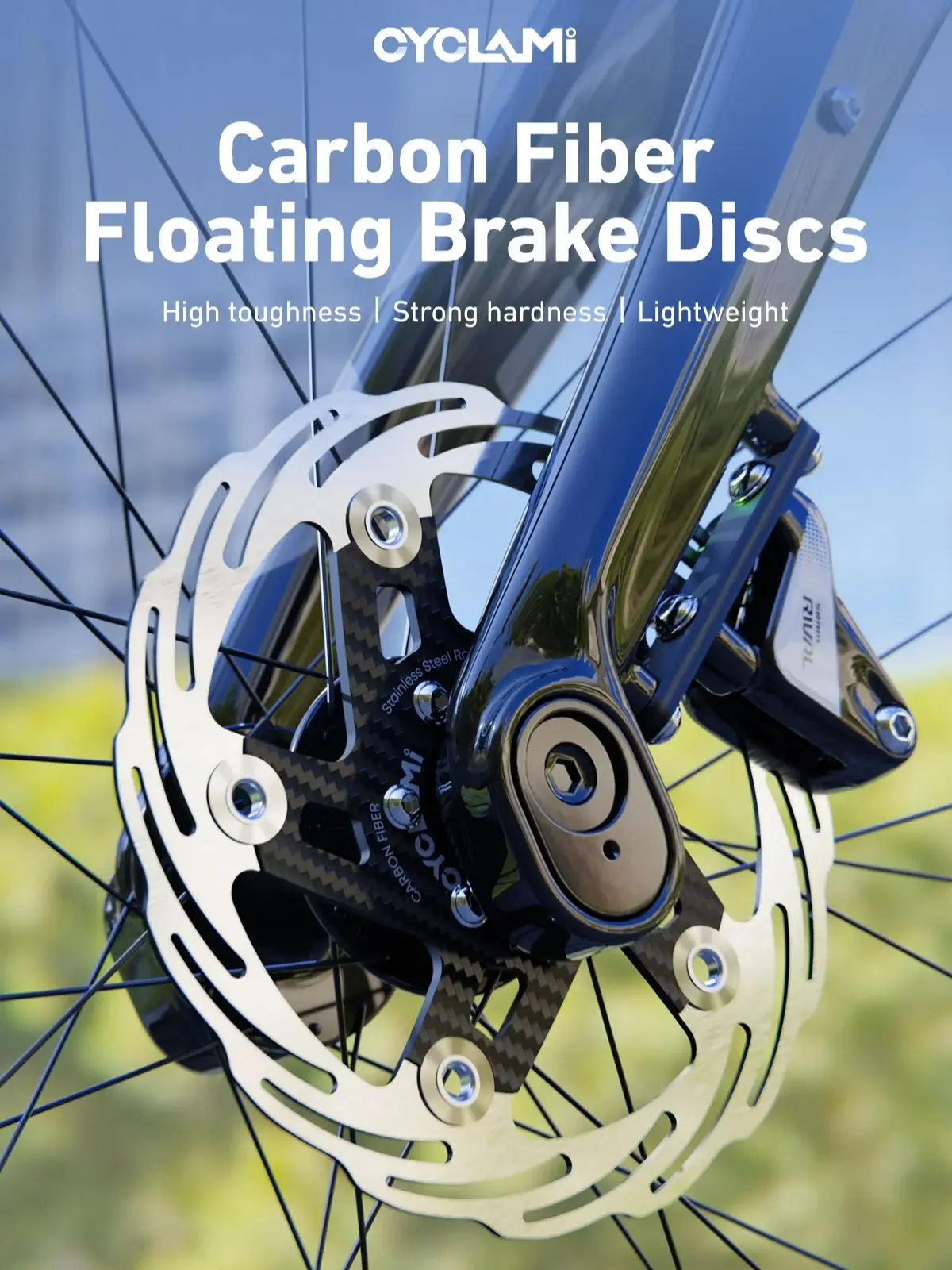 AliExpress CYCLAMI Bicycle 160/180mm Disc Brake Rotor Floating Carbon Fiber Thickening Anodized Quick Cooling Ultra-light Disc