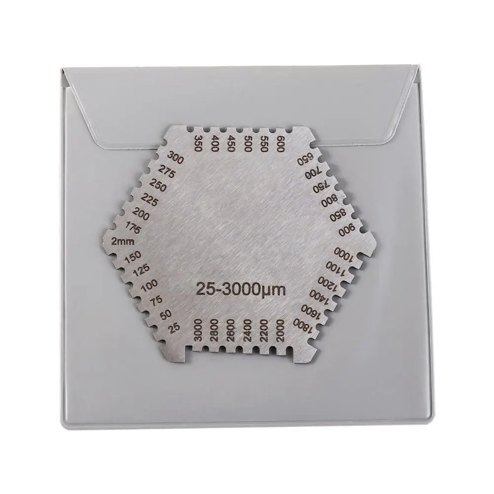 Paint Coating Hexagon Wet Film Comb High Precision Stainless Steel Wet Diaphragm Thickness Gauge 25-3000um Hexagonal