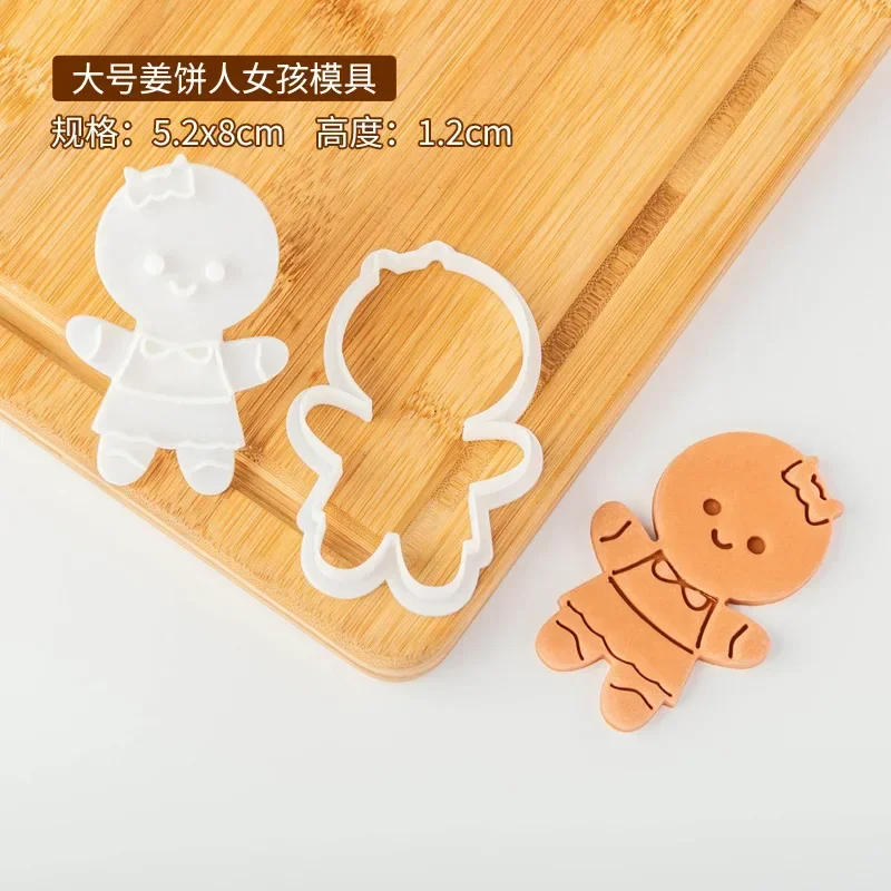 Christmas Gingerbread Man Biscuit Mold Family Baby Girl Boy Embossing Mould Baking Cutters Cookie Tools Cake Decorating Tools