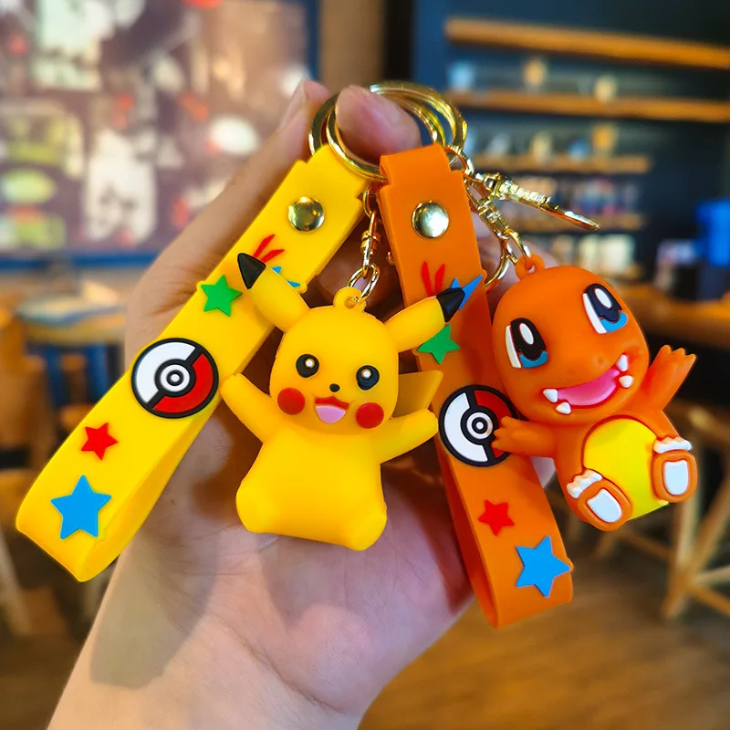 

PVC Pikachu Sitting Keychain Cartoon Figurine Cute Gift for Women Couple's Bag Keychain Y2k Fashion Toys Anime Cartoon