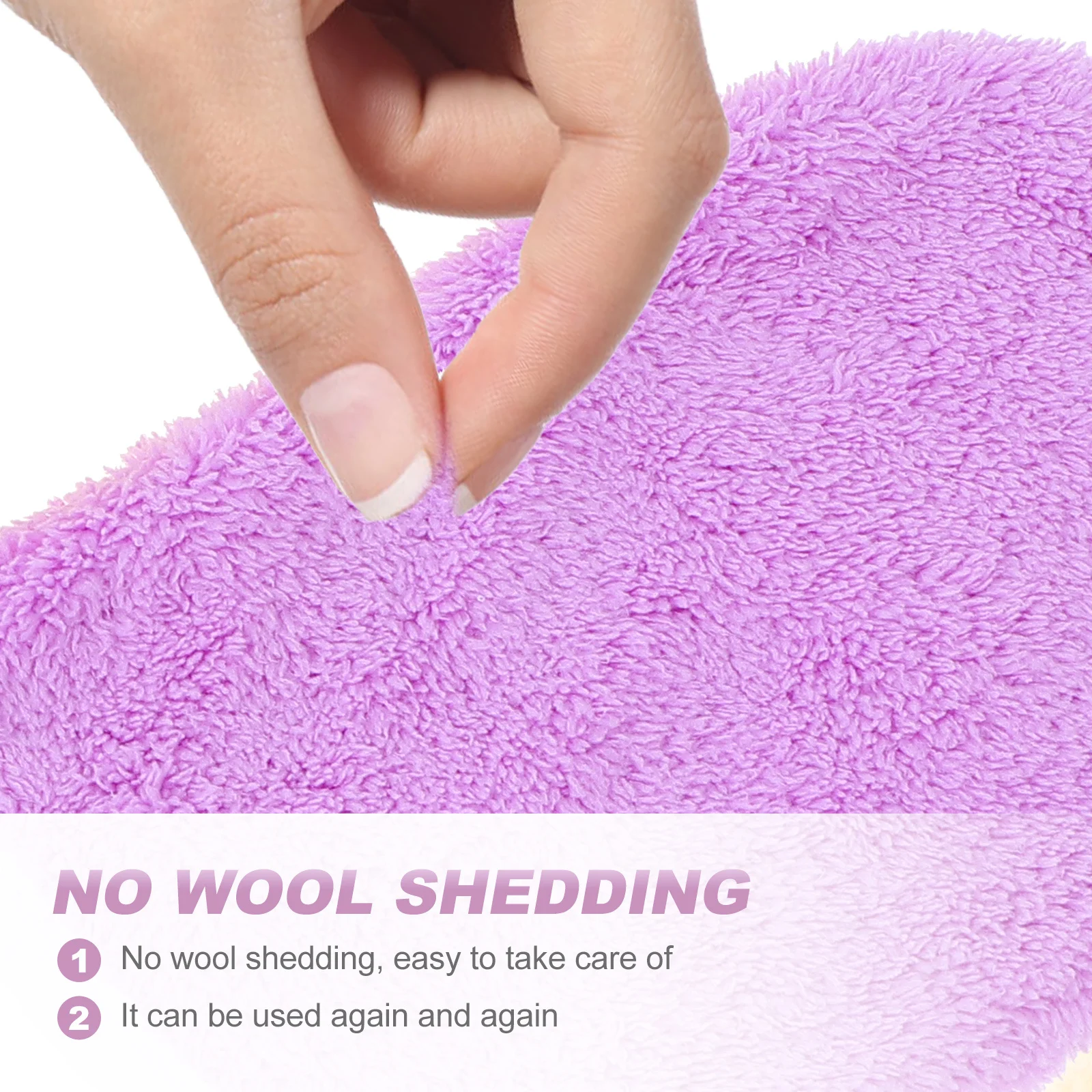 قطعتان من قفازات تنظيف الوجه من القماش لإزالة المكياج لتنظيف الوجه من القماش #3