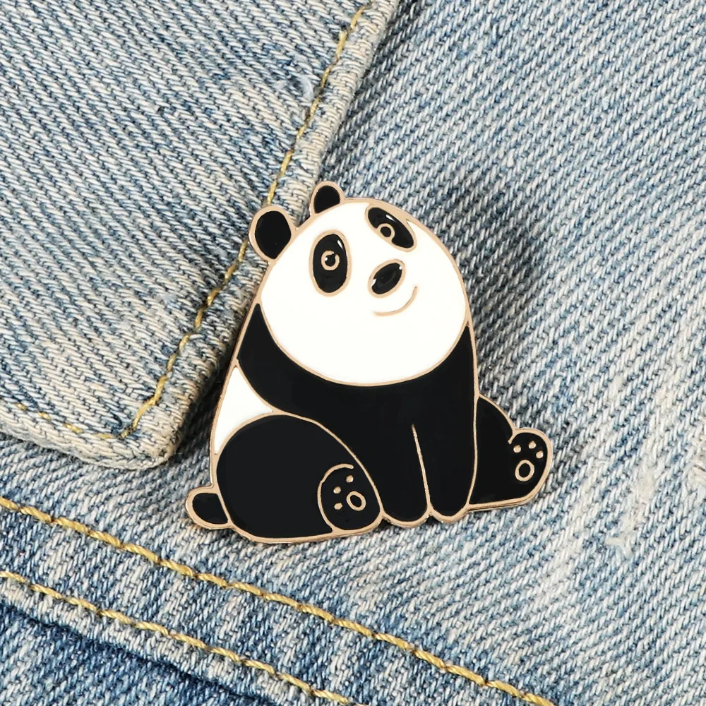 Enamel Pin Cartoon Funny Animals Brooches Custom Badge Women Men Backpack Clothes Lapel Pins Jewelry For Kids Cute Smile Panda