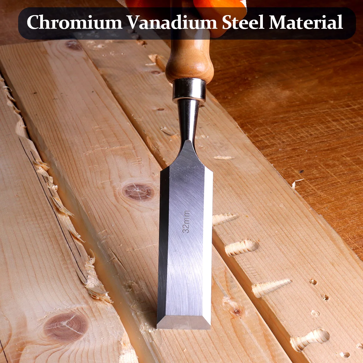 1pc Wood Carving Chisel Carpentry Flat Chisels Chrome Vanadium Steel Woodworking Chisel Hand Tool 6mm 12mm 20mm 24mm 32mm