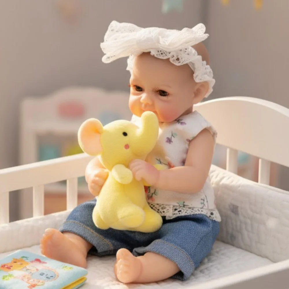 Cloveray 8 polegada mini corpo inteiro silicone realista reborn bebê boneca super macio sólido silicone boneca de alta qualidade original presente do miúdo