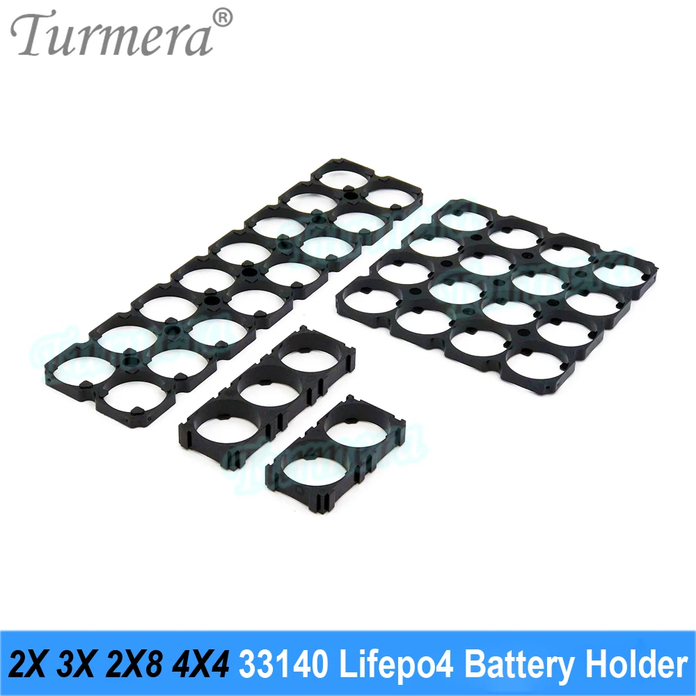 Turmera 33140 Lifepo4 Battery Holder Bracket 33.5mm Aperture 2X 3X 2X8 4X4 Anti Vibration Assemble for Diy 12V 36V 48V Batteries