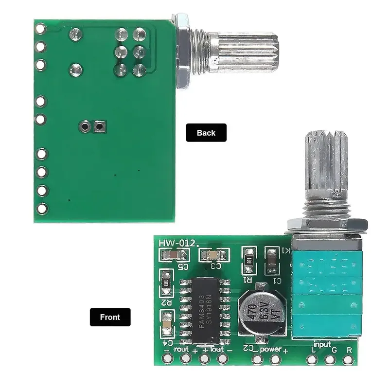 Mini PAM8403 DC 5V 2 canales USB amplificador De Puissance Numérique módulo De Carte 2*3W Contrôle Du volumen Avec potenciómetro
