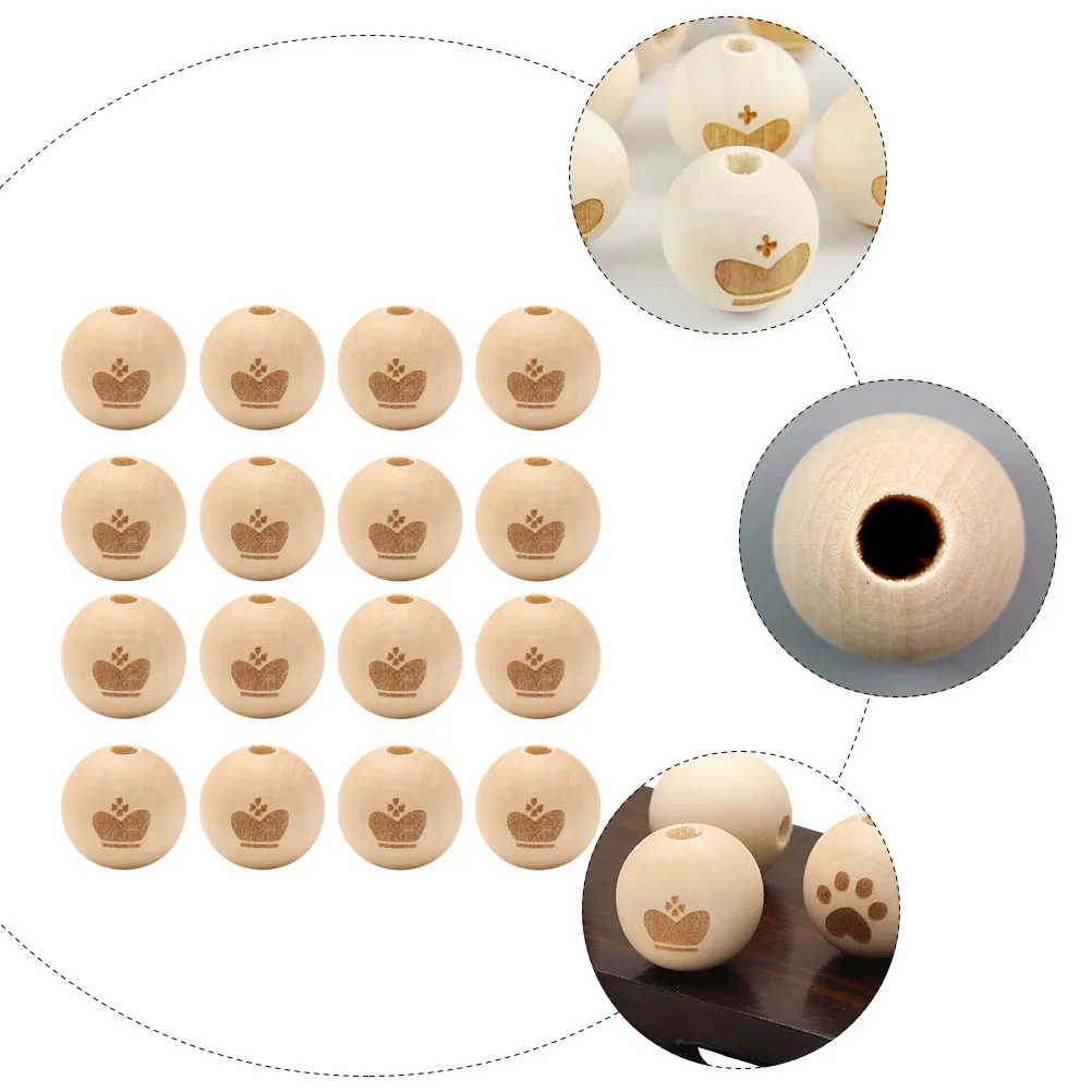 

50 Pcs Beads Wooden Unfinished DIY Jewelry Blank Accessories Handmade Crafts Spacer