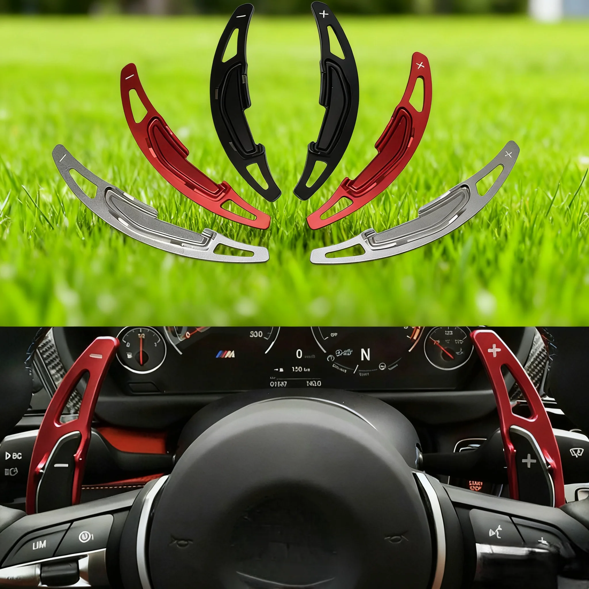 

For BMW M2 F87 M3 F80 M4 F82 F83 M5 F10 M6 F12 F13 X5M F85 X6M Al Alloy Car Steering Wheel Shift Paddle Shifter Extension 2PCS