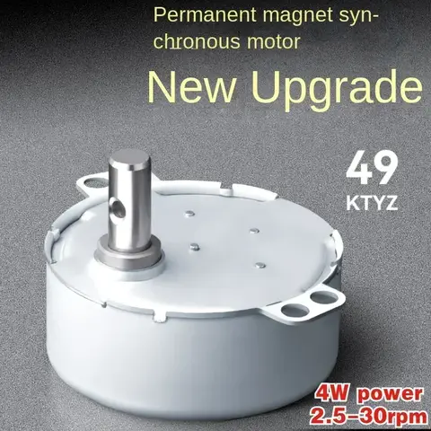 49KTYZ AC 220V 영구 자석 동기 모터 4W 마이크로 저속 모터 49 저속 기어 감속 모터