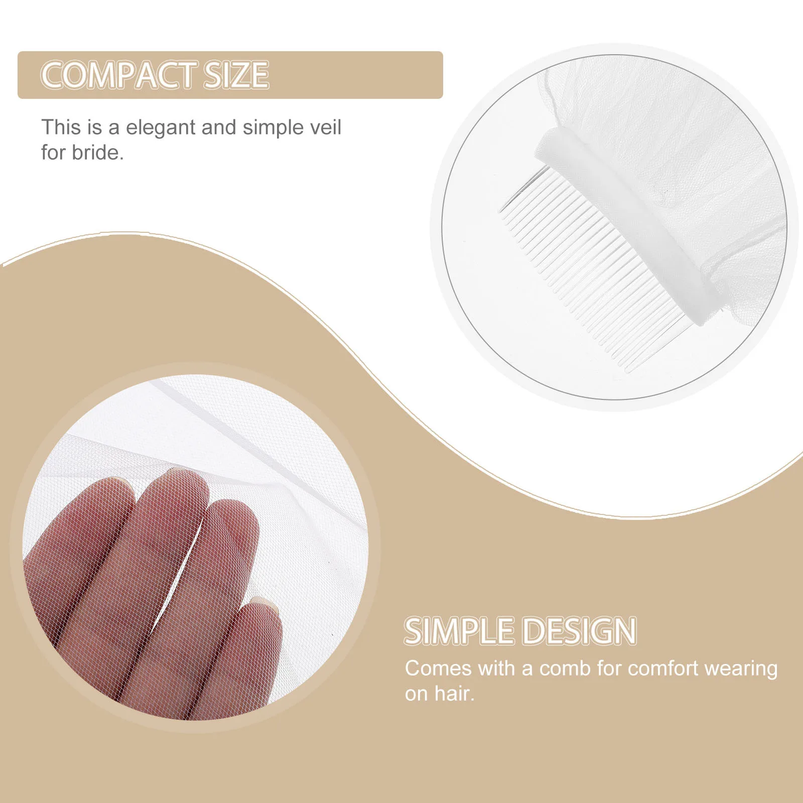 

Bridal Wedding Veil Short Tulle Hair Comb with Pearl for Bride Women Elegant Flower Dress Matching Accessory