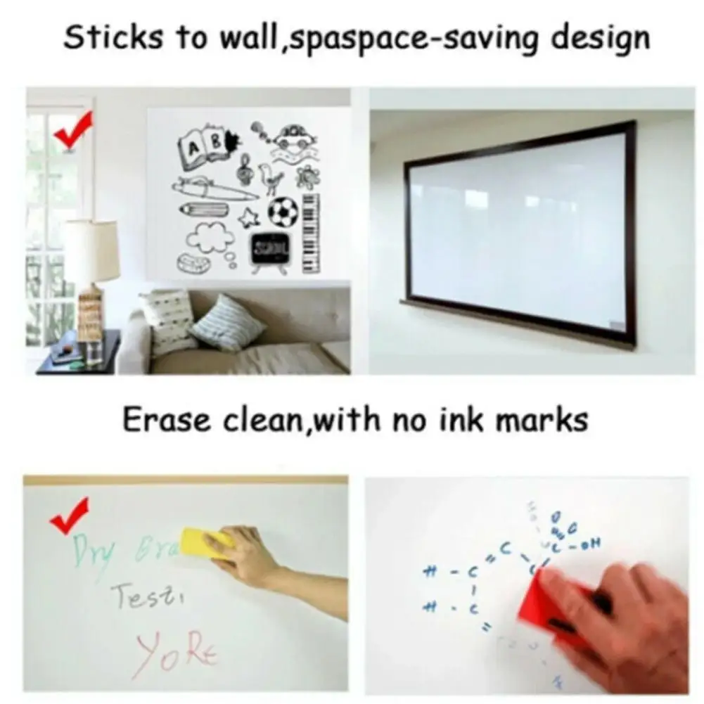 PVC Waterproof Whiteboard Sticker Non-Damaging Removable Children's Room Drawing Graffiti Wall Sticker With Pen 45*200cm
