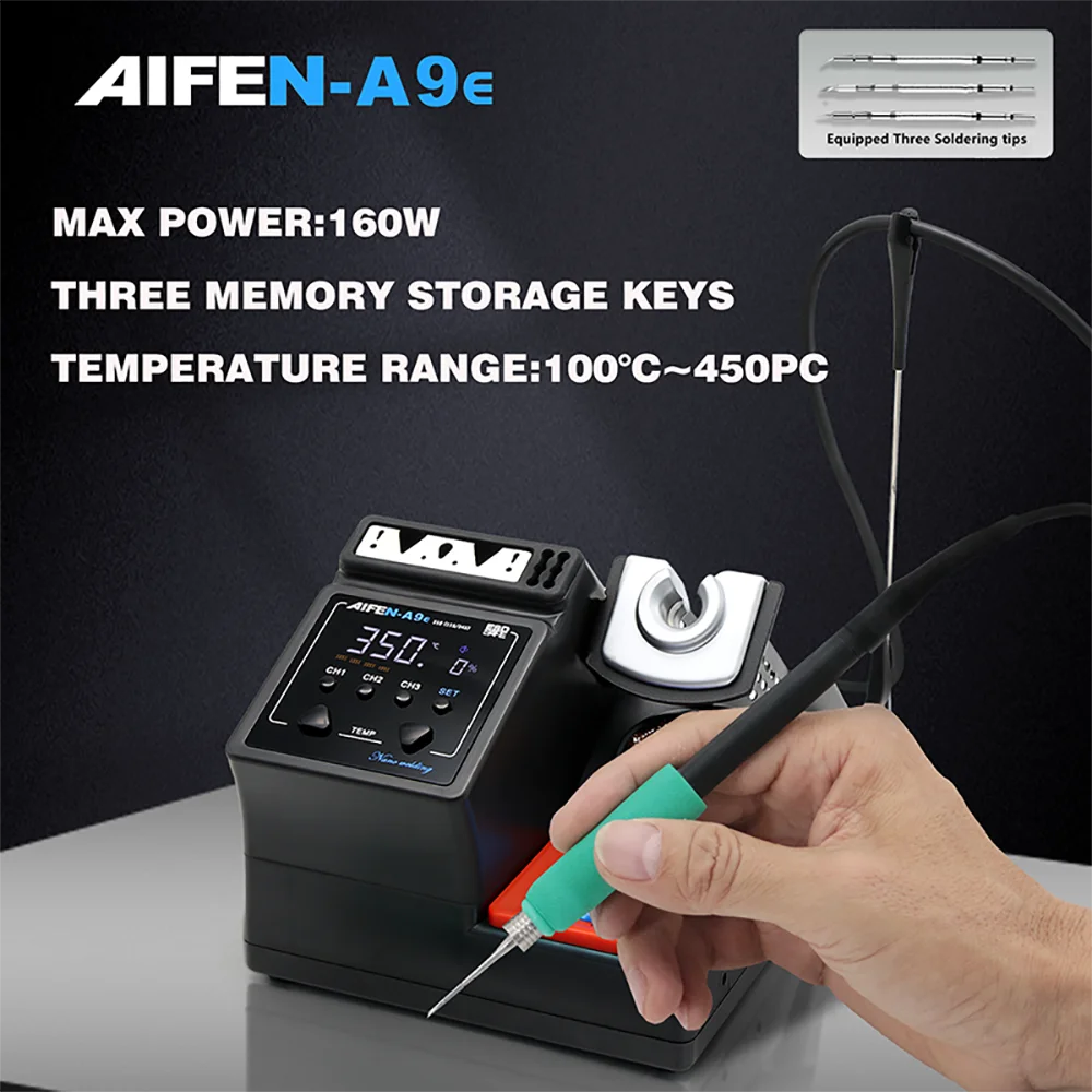 AIFEN A9E 160W Power Repaid Heating Soldering Iron Staion C210 C245 Solder Iron Handle Electronic Welding Rework Station