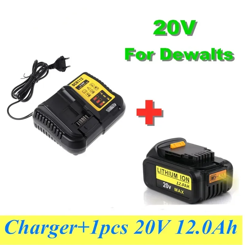 

20V 12.0Ah Max. Battery Replacement Tool for DeWalt DCB184 DCB181 DCB182 DCB200 20V 5A 20 Volt 20V Battery + 3A Charge