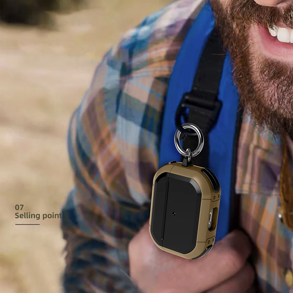 حافظة سماعة رأس من البولي يوريثان حافظة سماعة رأس مقاومة للصدمات مع حلقة مفاتيح لأجهزة AirPods Pro 2 1 AirPods 3 2 1 ملحقات حافظة سماعة الأذن #6