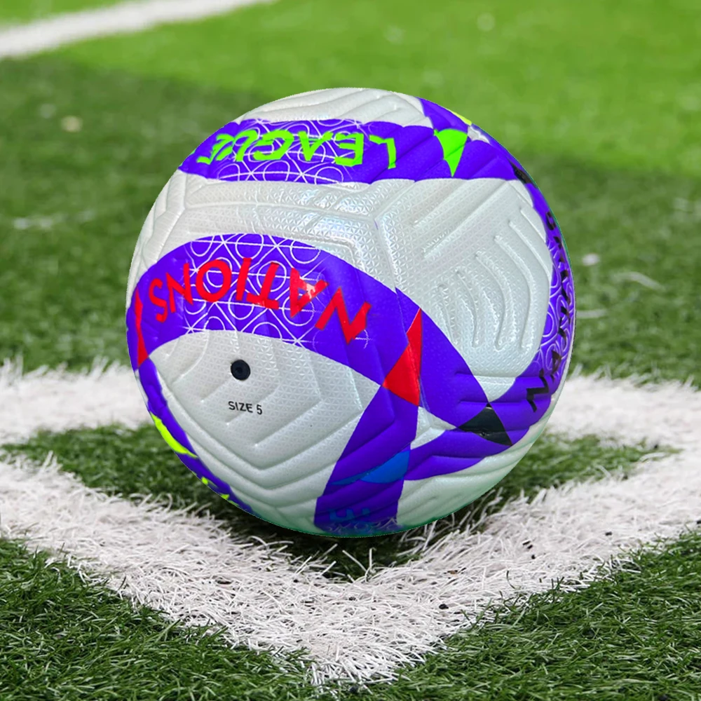 

Professional Latest Size 5 Football Official Match Shining PU Leather Material Grass Kick Football Sports Balones De Futbol