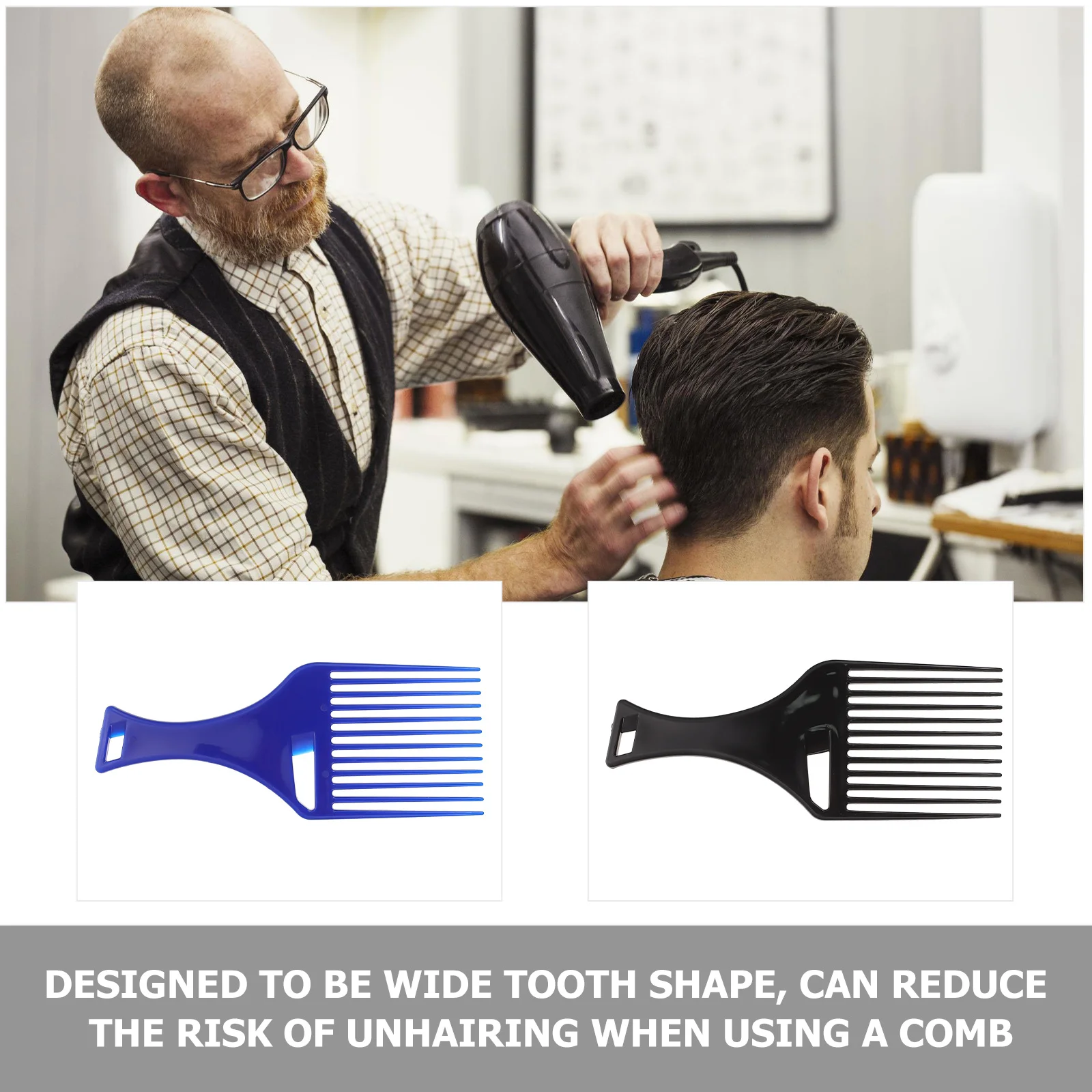 

2 шт. многофункциональные расчески для укладки волос, масляные расчески для мужчин, простые для хранения и использования в любом месте, черные, синие аксессуары для распутывания