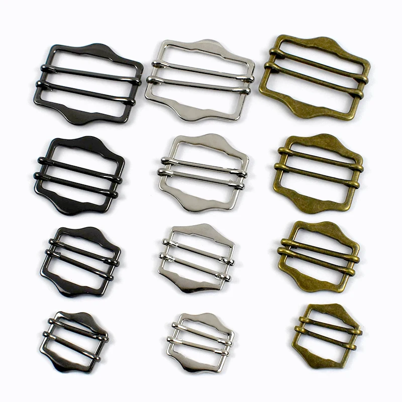 

30/50Pcs 20-40mm Metal Double Pin Buckle Garment Decor Belt Clasp Bag Strap Adjuster Tri-Glide Slider Hook Carabiner Accessories